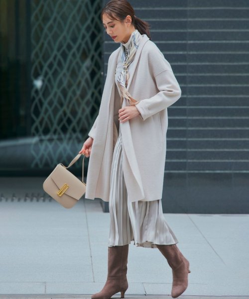 【洗える】レザーライク プリーツスカート 