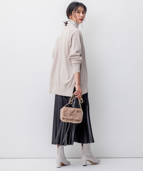 【洗える】レザーライク プリーツスカート 