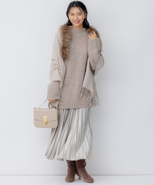 【洗える】レザーライク プリーツスカート 