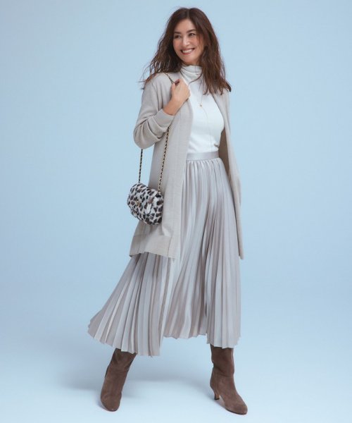 【洗える】レザーライク プリーツスカート 