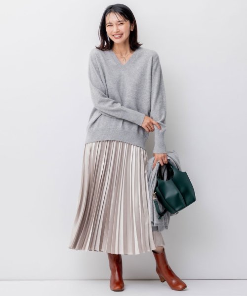 【洗える】レザーライク プリーツスカート 