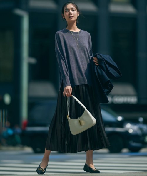 【洗える】レザーライク プリーツスカート 