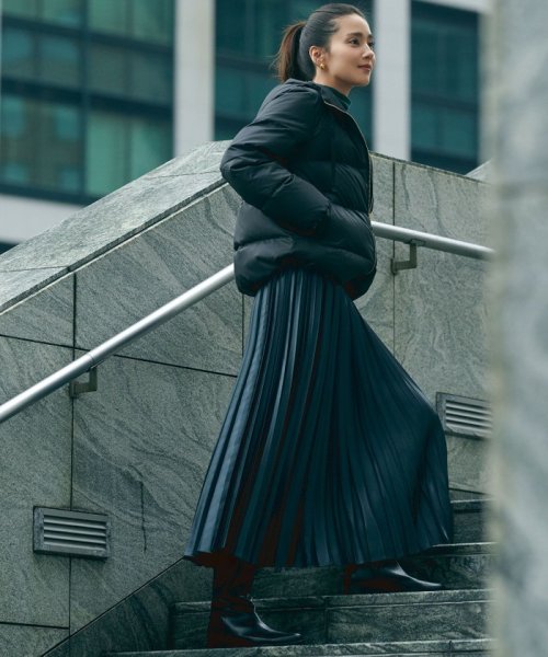 【洗える】レザーライク プリーツスカート 