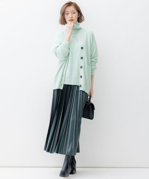 【洗える】レザーライク プリーツスカート 