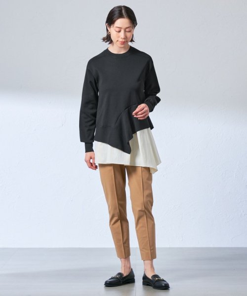 【1枚で着映える】シャツコンビデザインニット 