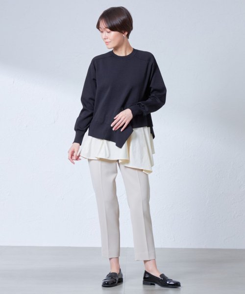 【1枚で着映える】シャツコンビデザインニット 