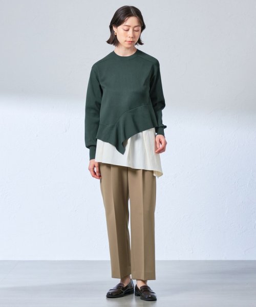 【1枚で着映える】シャツコンビデザインニット 