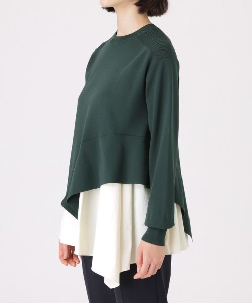 【1枚で着映える】シャツコンビデザインニット 