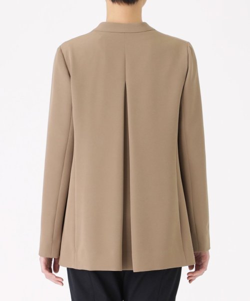 【NAVY】【着心地抜群/セットアップ】ダブルボタンノーカラージャケット 