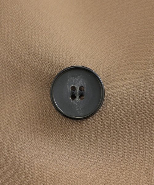 【NAVY】【着心地抜群/セットアップ】ダブルボタンノーカラージャケット 