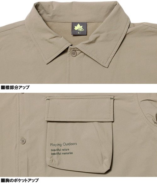 one colors(ワンカラーズ)/LOGOS PARK(ロゴス パーク) 半袖シャツ メンズ 大きいサイズ ナイロン 撥水加工 ストレッチ ポケット付き アウトドア ワークシャツ 半袖 シャツ /img05