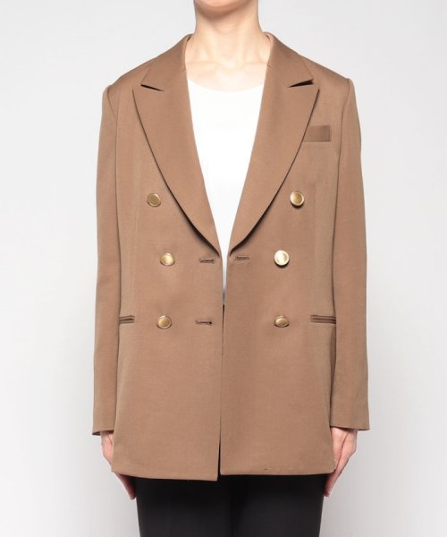 【LOULOU WILLOUGHBY】ギャバジンテーラードジャケット LOULOU WILLOUGHBY WILLOUGHBY店舗とオンラインショップ限定販売になります フィッティングモデル 詳細画像 172cm B82 W66 H92　着用サイズ：02