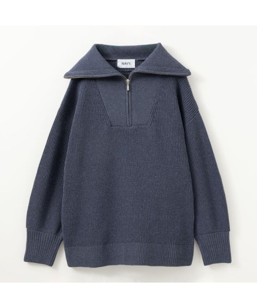 MAC HOUSE(women)(マックハウス（レディース）)/NAVY ネイビー セーラーカラーハーフジップアップニット 374020MH/img10