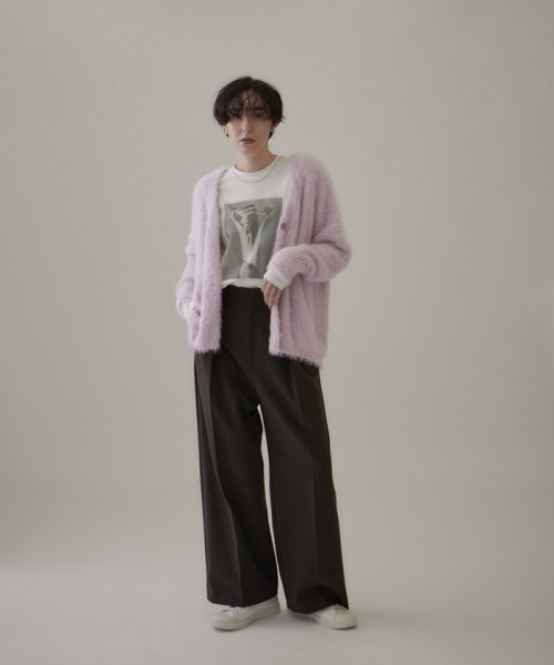 【WEB限定】シャギーVネックニットカーディガン[静電気軽減] WEB限定