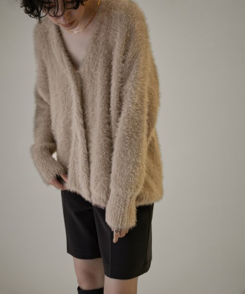 【WEB限定】シャギーVネックニットカーディガン[静電気軽減] WEB限定