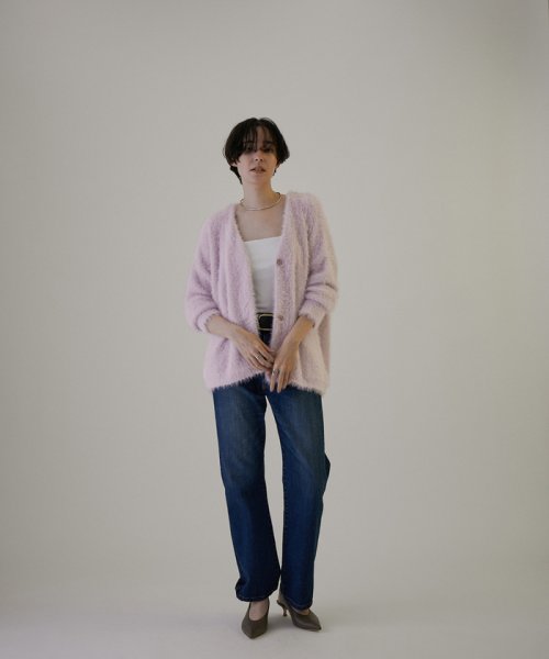 【WEB限定】シャギーVネックニットカーディガン[静電気軽減] WEB限定