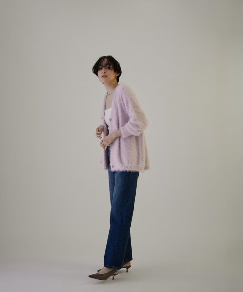 【WEB限定】シャギーVネックニットカーディガン[静電気軽減] WEB限定