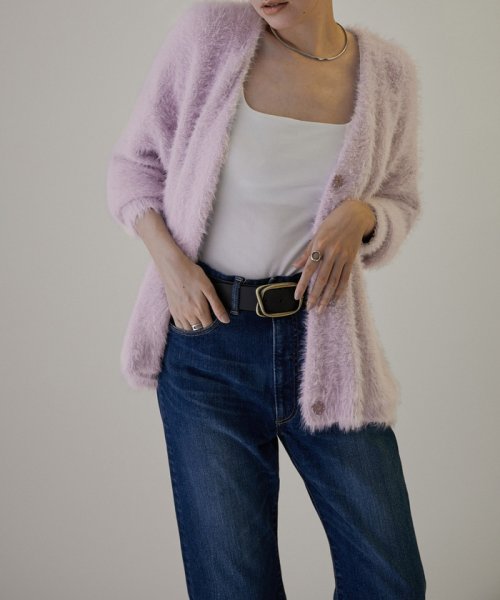 【WEB限定】シャギーVネックニットカーディガン[静電気軽減] WEB限定