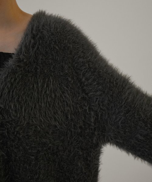 【WEB限定】シャギーVネックニットカーディガン[静電気軽減] WEB限定