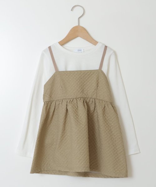 a.v.v(KID'S)(アー・ヴェ・ヴェキッズ)/[140－150]【セットアップ対応】フクレキャミドッキングカットソー/img01