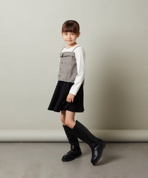 a.v.v(KID'S)(アー・ヴェ・ヴェキッズ)/[100－130]【セットアップ対応】チェック柄キャミドッキングトップス/img05