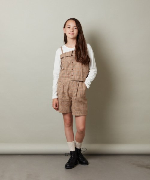 a.v.v(KID'S)(アー・ヴェ・ヴェキッズ)/[100－130]【セットアップ対応】チェック柄キャミドッキングトップス/img13