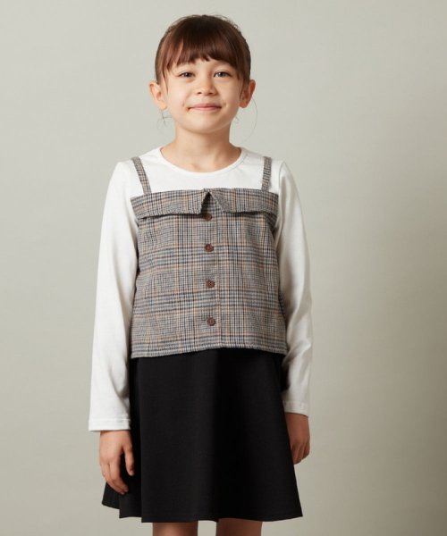 a.v.v(KID'S)(アー・ヴェ・ヴェキッズ)/[140－150]【セットアップ対応】チェック柄キャミドッキングトップス/img15