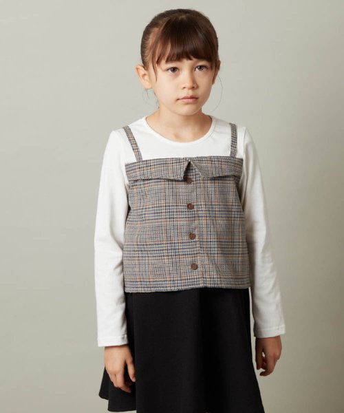 a.v.v(KID'S)(アー・ヴェ・ヴェキッズ)/[160]【セットアップ対応】チェック柄キャミドッキングトップス/img07