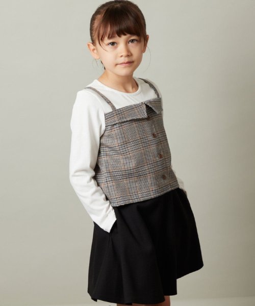 a.v.v(KID'S)(アー・ヴェ・ヴェキッズ)/[160]【セットアップ対応】チェック柄キャミドッキングトップス/img09