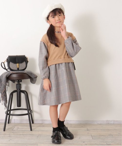 ikka kids(イッカ　キッズ)/フリルネックレイヤードッキングワンピース（120〜160cm）/img14