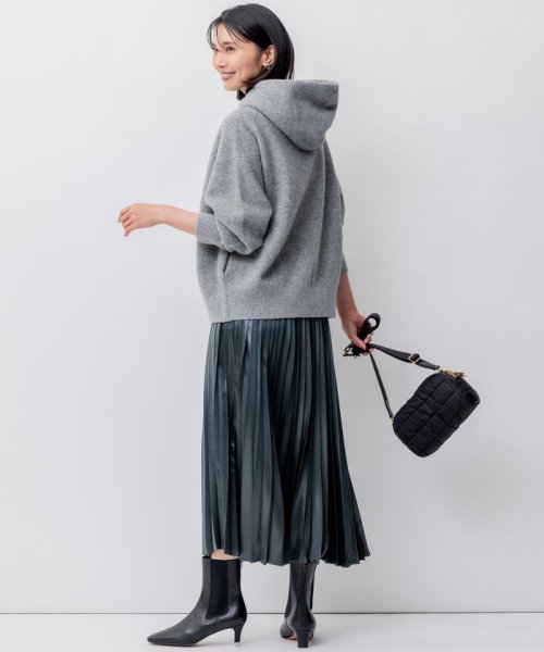 【洗える】レザーライク プリーツスカート 