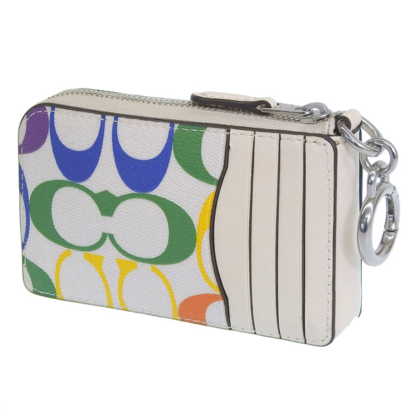 COACH コーチ カードケース 小銭入れ財布 シグネチャー レインボー