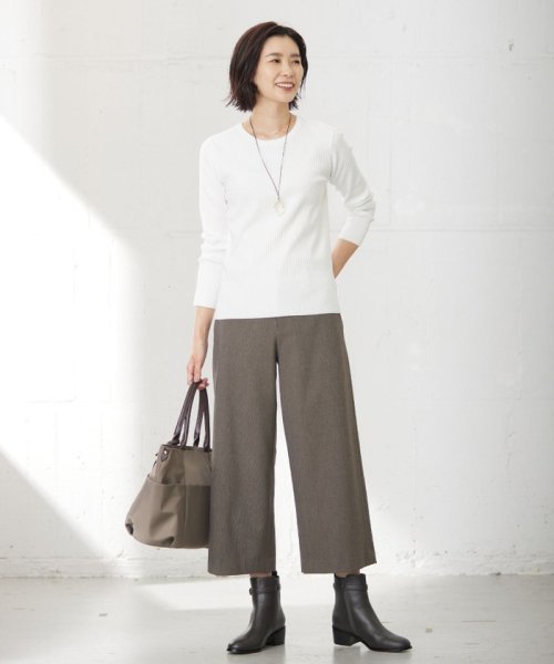 J.PRESS LADIES（LARGE SIZE）(J．プレス　レディス（大きいサイズ）)/針抜きフライス クルーネック リブ カットソー/img03