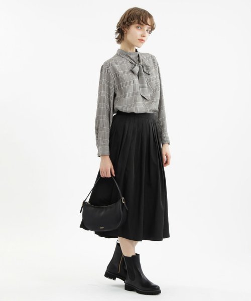 ダブルカバーツイルチェックブラウス 