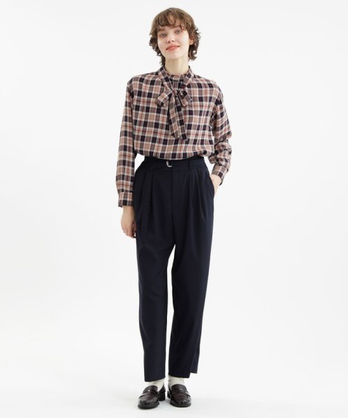 ダブルカバーツイルチェックブラウス 