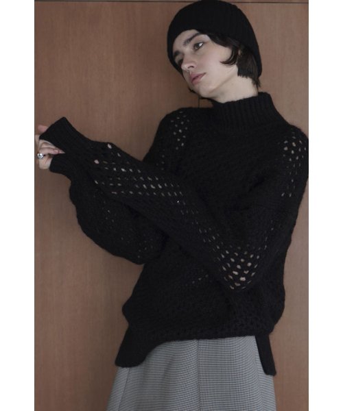 セール】 クラネ(CLANE) |DOT MESH MOHAIR OVER KNIT TOPS(505602690 