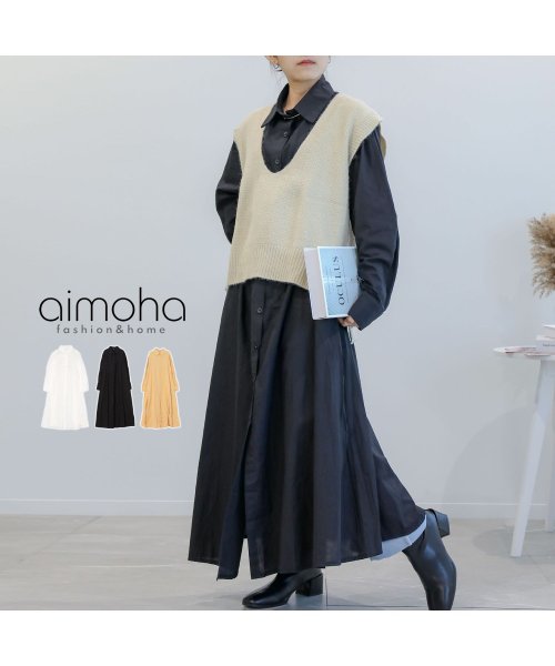 aimoha(aimoha（アイモハ）)/コットンブレンド　シャツワンピース/img01