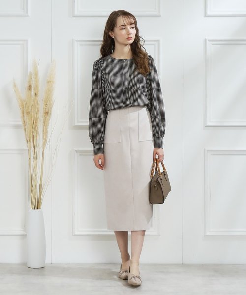 Couture Brooch(クチュールブローチ)/【オフィス・通勤にも】フェイクスエードダンボールスカート/img01