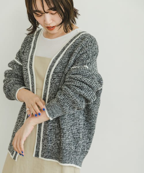 ITEMS URBANRESEARCH(アイテムズ アーバンリサーチ（レディース）)/パイピングニットカーディガン/img01