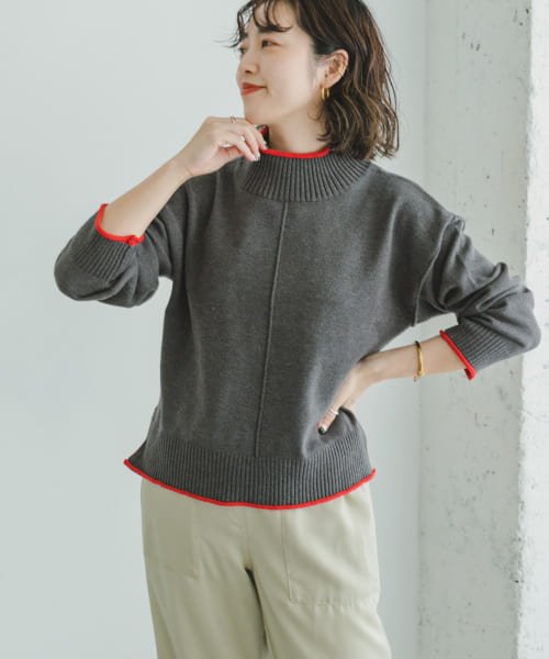 ITEMS URBANRESEARCH(アイテムズ アーバンリサーチ（レディース）)/『洗濯可』ハイショクハイネックニット/img23