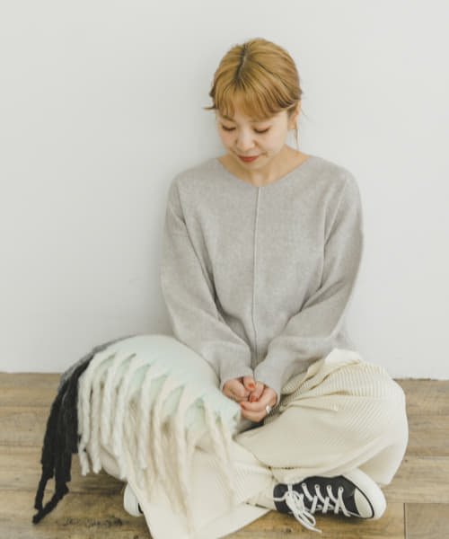 ITEMS URBANRESEARCH(アイテムズ アーバンリサーチ（レディース）)/『洗濯可』アウトリンキングVネックニット/img08