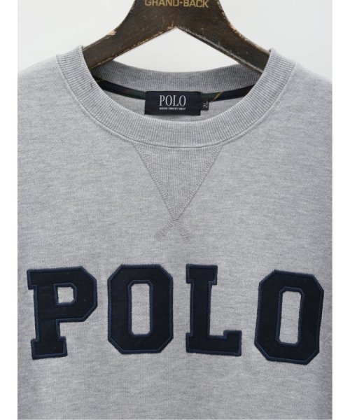 GRAND-BACK(グランバック)/【大きいサイズ】ポロ/POLO 裏毛ロゴ クルーネックトレーナー 長袖 メンズ Tシャツ カットソー カジュアル インナー ビジネス ギフト プレゼント/img02