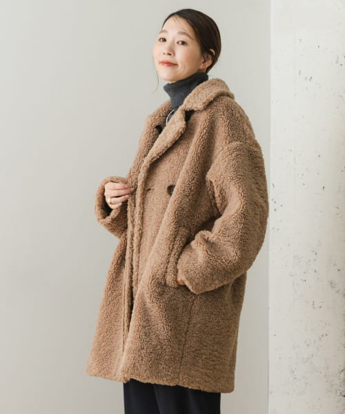 F by ROSSO　ボアダブルミドルコート by BROWN