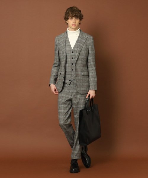 【セットアップ可】ウォームストレッチ グレンチェック SET UP ジャケット 品番：086