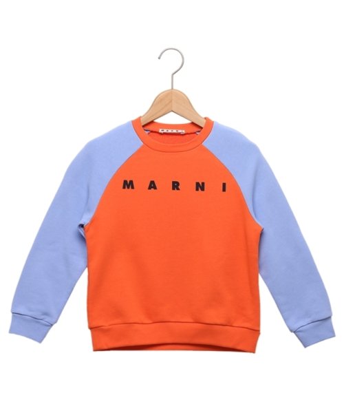 MARNI(マルニ)/マルニ スウェット トレーナー カラーブロック キッズ ロゴ オレンジ ブルー キッズ MARNI M00818M00NI FELPA 0M428/img01