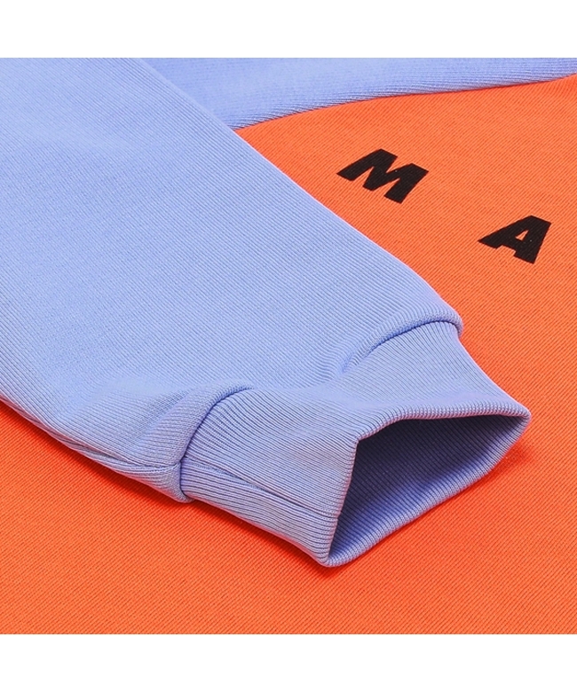マルニ スウェット トレーナー カラーブロック キッズ ロゴ オレンジ ブルー キッズ MARNI M00818M00NI FELPA 0M428