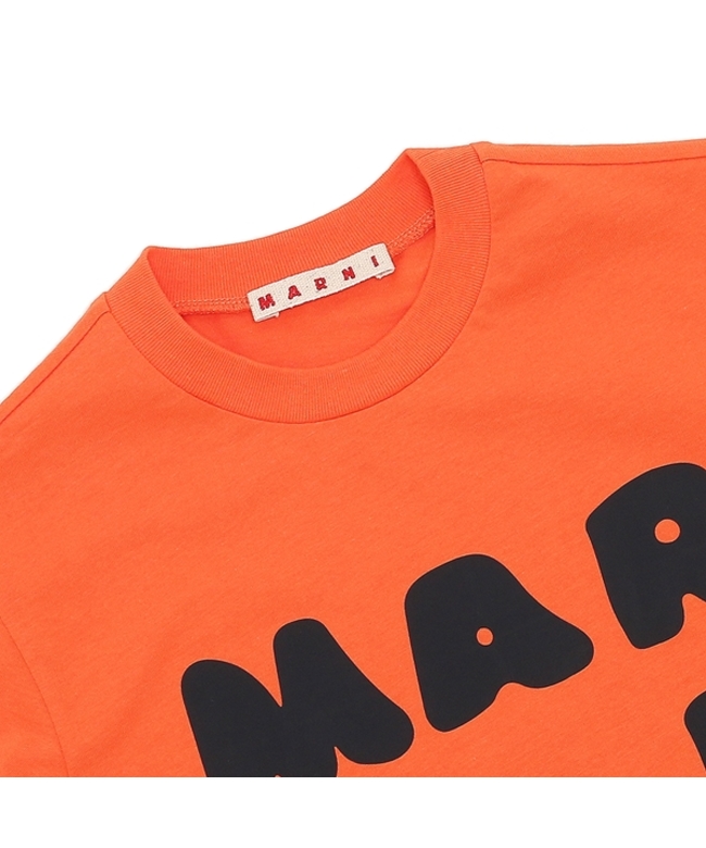 マルニ Tシャツ・カットソー ロゴプリントクルーネックTシャツ キッズ ロゴ オレンジ キッズ MARNI M00934M00HZ MT163U  0M428