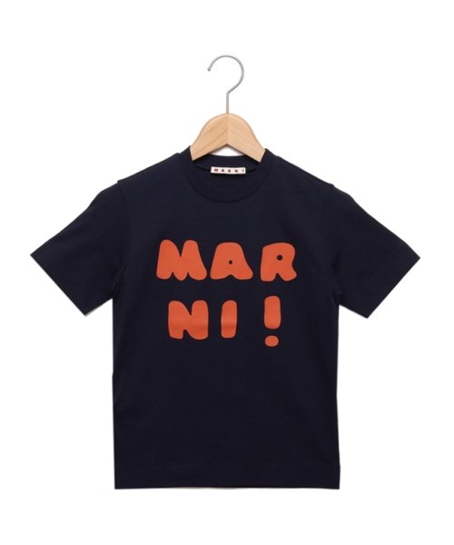 MARNI(マルニ)/マルニ Tシャツ・カットソー ロゴプリントクルーネックTシャツ キッズ ロゴ ネイビー キッズ MARNI M00934M00HZ MT163U 0M803/img01