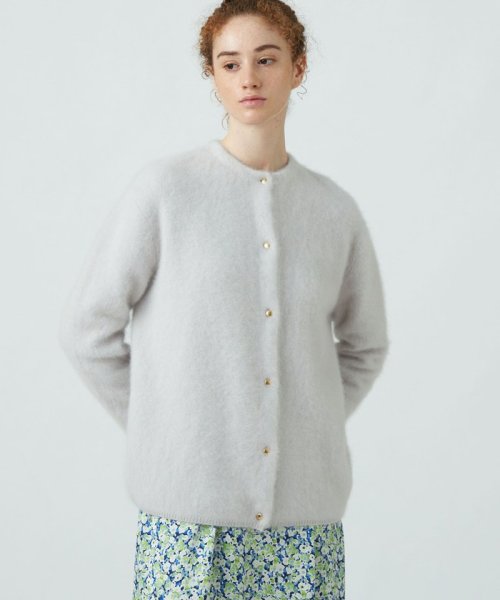 フラッフィーヤーン クルーネックカーディガン 