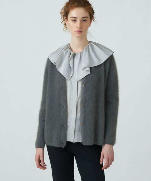 フラッフィーヤーン クルーネックカーディガン 